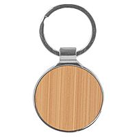 K2 Bamboo Metal Keychain, Round