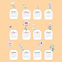 2027 Folwer Pot Table Calendar