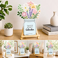 2027 Flower Pots Type3 Table Calendar