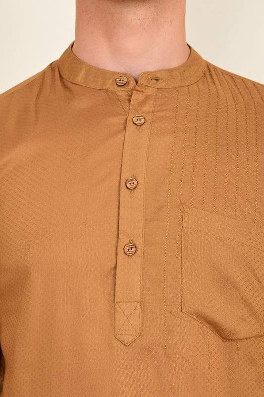 Men's Embroidered Short Kurta