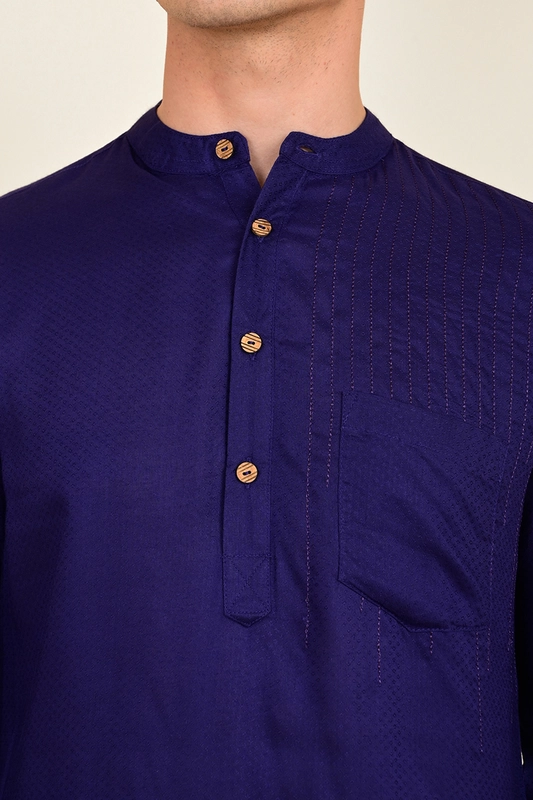 Men's Embroidered Short Kurta