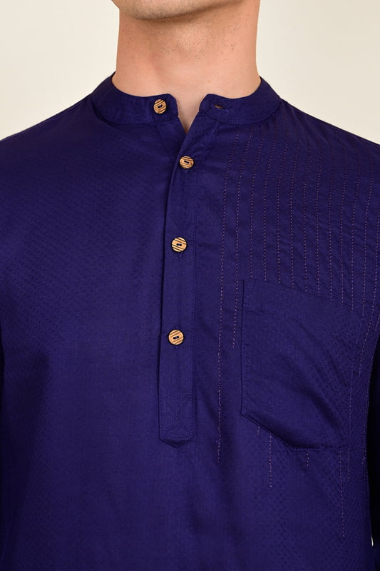 Men's Embroidered Short Kurta