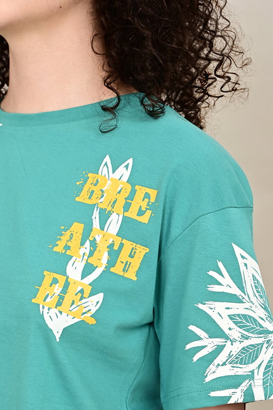 Women's  Forest Script Crop Top