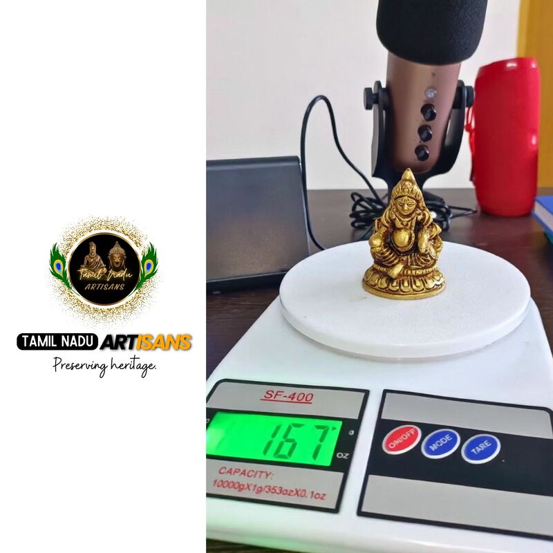 Pure Solid Brass Lord Kuber Idol for Wealth & Prosperity Pooja | Hand Crafted by Tamil Nadu Artisans, 163 Gram