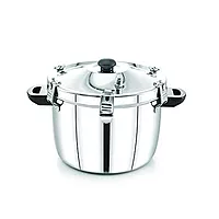 Express Stainless Steel Manual Rice Cooker with Steamer Basket Cooks up to