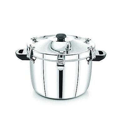 Express Stainless Steel Manual Rice Cooker with Steamer Basket Cooks up to