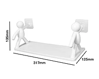 Human Shape ABS Stand | (Pack of 1) Self Adhesive Wall Mounted Shelf | No Drill Bathroom Storage Rack | Multipurpose Shelf for Kitchen Organizer, Bathroom, Kitchen & Bedroom