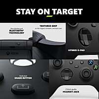 Xbox Wireless Controller β Carbon Black Series X|S, One, and Windows Devices (Black)