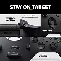 Xbox Wireless Controller β Carbon Black Series X|S, One, and Windows Devices (Black)