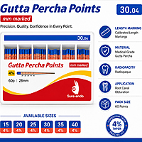 Sure Endo Gutta Percha Length Marked – 4% (Pack of 60)