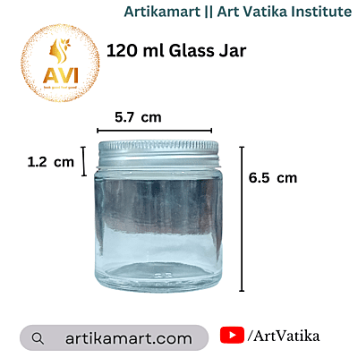 120 ml Glass Jar + SILVER Aluminium Cap 120 ml Glass Jar + SILVER Aluminium Cap