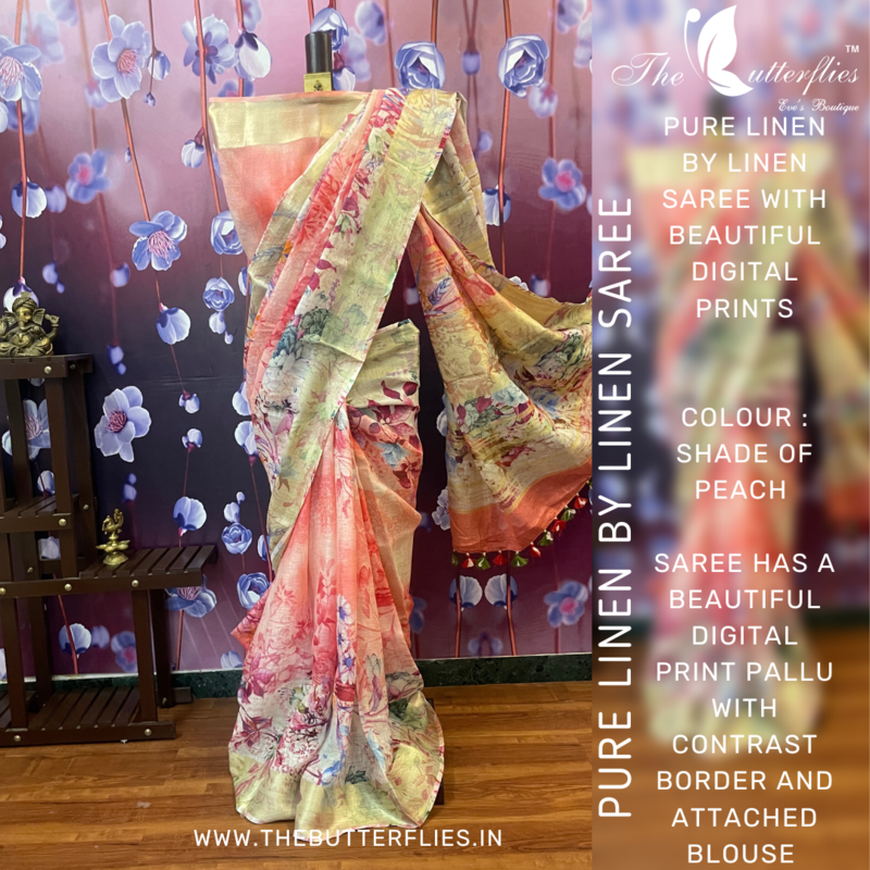 PURE LINEN SAREE YBRSLIN12063