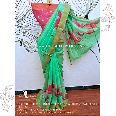 PURE LINEN SILK SAREE YBRSLIN23630