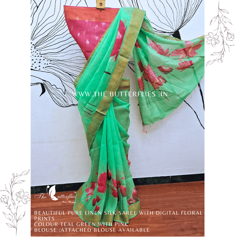 PURE LINEN SILK SAREE YBRSLIN23630