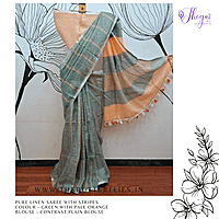 PURE LINEN SAREE YBRSLIN23598