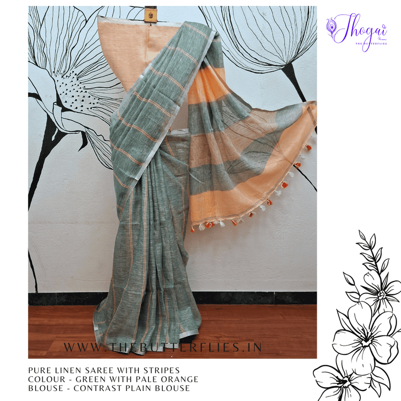 PURE LINEN SAREE YBRSLIN23598