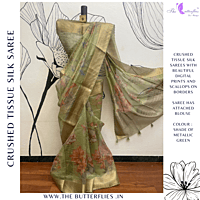 CRUSHED TISSUE SILK SAREE  DVFSTES23769