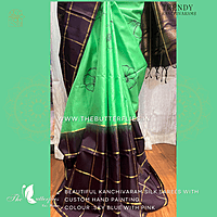 Pure kanchivaram Soft  Silk Saree with checks border KRSSSIL19188