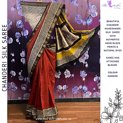 Chanderi Maheshwari Silk Saree SHPSCDS24500