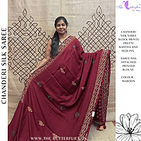 PURE CHANDERI SILK SAREE DCMSCDS24565