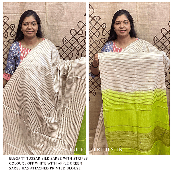 PURE TUSSER SILK SAREE YBRSTES24714 PURE TUSSER SILK SAREE YBRSTES24714