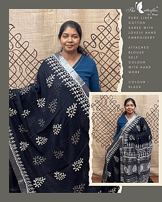 PURE LINEN COTTON SAREE MHTSCLS24886