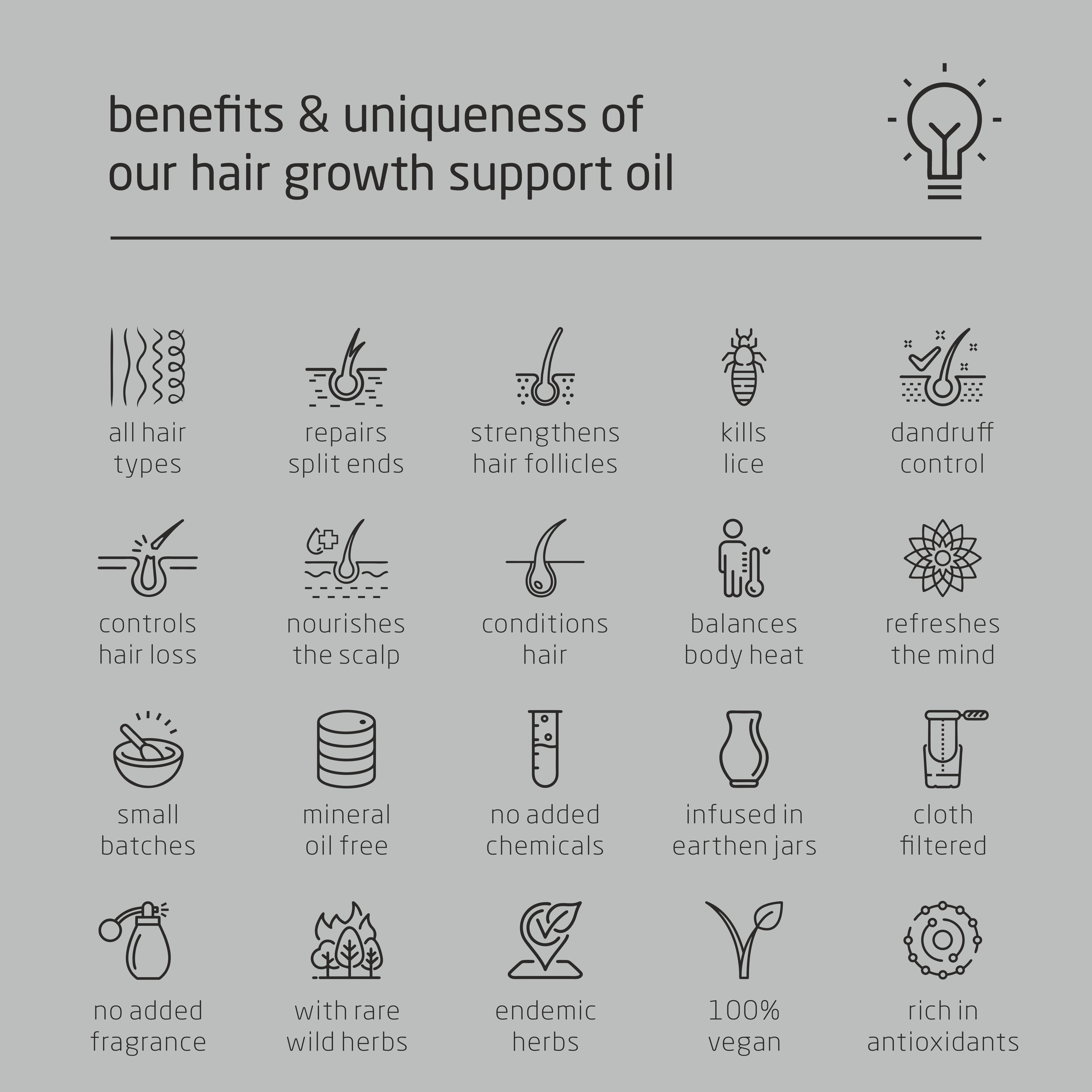 Premium Herbal Cold-Infused Hair Growth Support Oil - 100ml