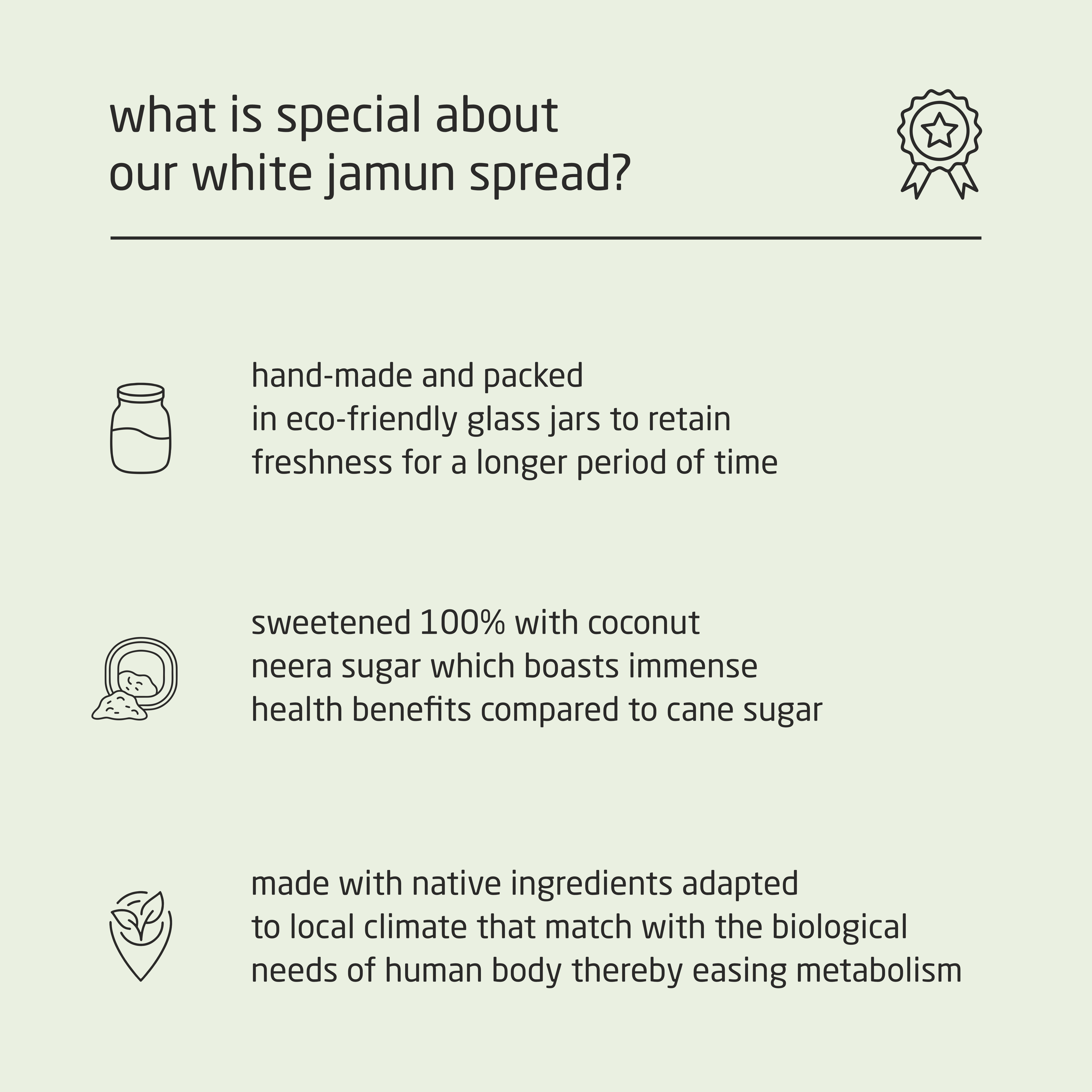 Premium White Jamun Spread with Coconut Neera Sugar - 150g