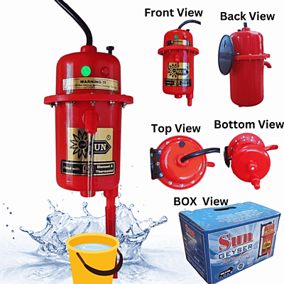 Yalli Sun Instant Water Heater 3KW Copper Coil - Portable Electric Geyser for Bathroom & Kitchen