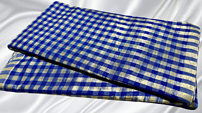 Payal Cotton Mixed Silver Check Saree - Ink Blue Payal Cotton Mixed Silver Check Saree - Ink Blue