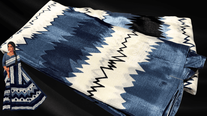 Butter Silk Soft Zig Saree - Blue