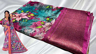 Morni Digital Vaira Oosi Saree - Magenta Morni Digital Vaira Oosi Saree - Magenta