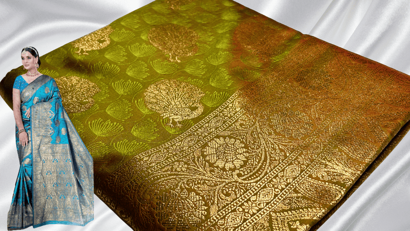 Banarasi Wedding Jari Silk Saree - Leaf Green