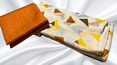 Soft Poonam Chiffon Saree - Mustard Triangle