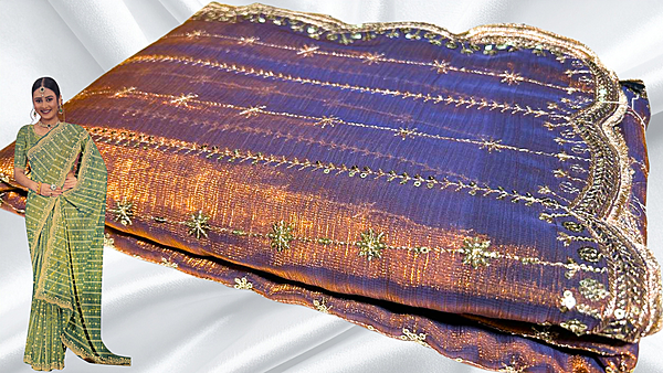 Rudha Space Designer Work Saree - Purple