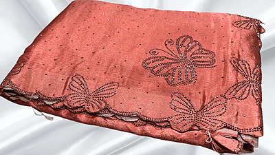 Butterfly Stone Work Pastle Saree - Saffron Butterfly Stone Work Pastle Saree - Saffron