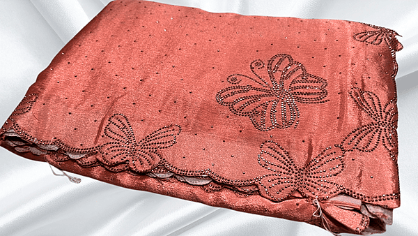 Butterfly Stone Work Pastle Saree - Saffron