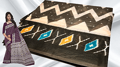 Pushpa Pure Cotton Saree - Brown Pushpa Pure Cotton Saree - Brown