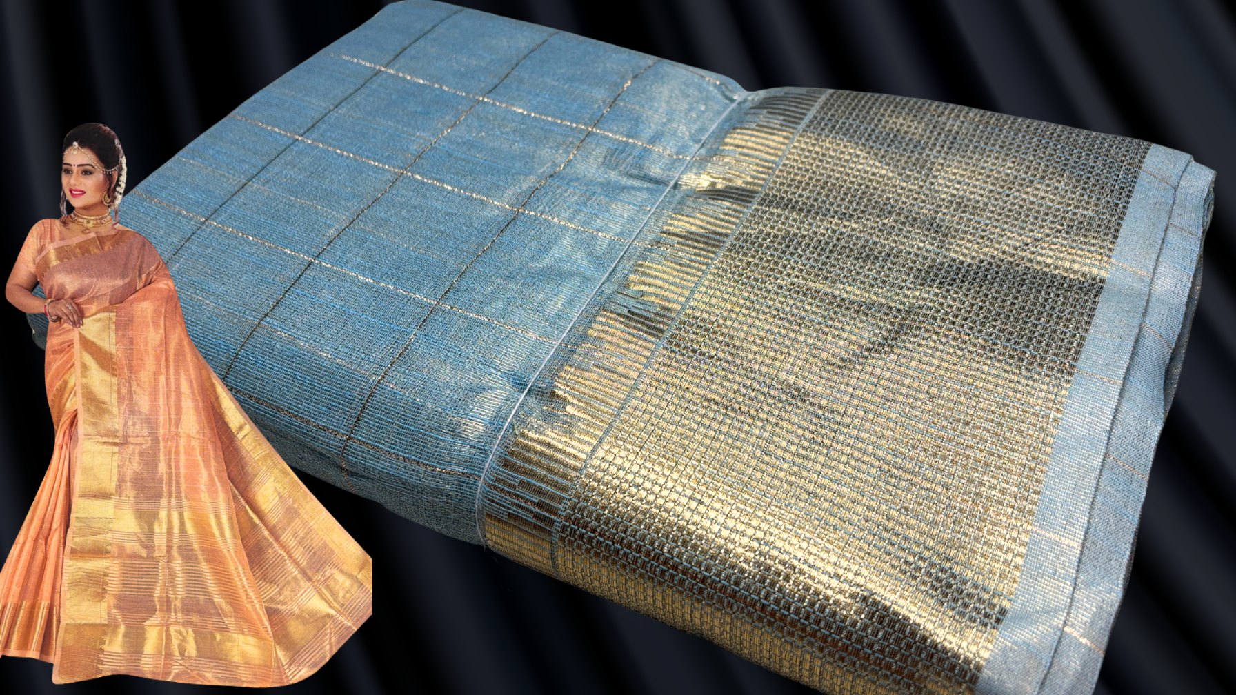 Swiss Cotton Pastel Saree - Light Blue