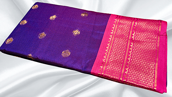 Kanchi Semi Silk Fancy Saree - Blue Violet