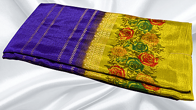 All The Best Gold Foil Saree - Violet All The Best Gold Foil Saree - Violet