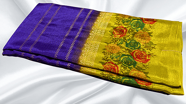 All The Best Gold Foil Saree - Violet