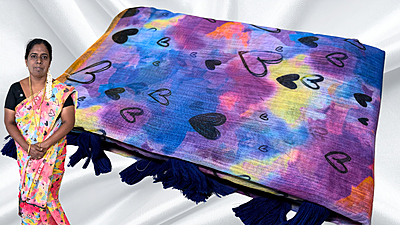Teacher's Uniform Soft Heart Rainbow Saree - Purple Teacher's Uniform Soft Heart Rainbow Saree - Purple