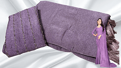 Online Lining Crush Fancy Saree (Pre-Booking 8-10 Days) - Lavendar Online Lining Crush Fancy Saree (Pre-Booking 8-10 Days) - Lavendar
