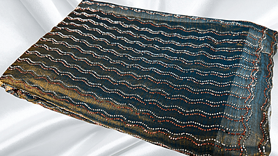 Space Silk Designer Stone PVC Saree - Gold Blue Space Silk Designer Stone PVC Saree - Gold Blue
