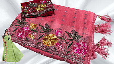 Namrata Fancy Designer Saree - Red Pink Namrata Fancy Designer Saree - Red Pink