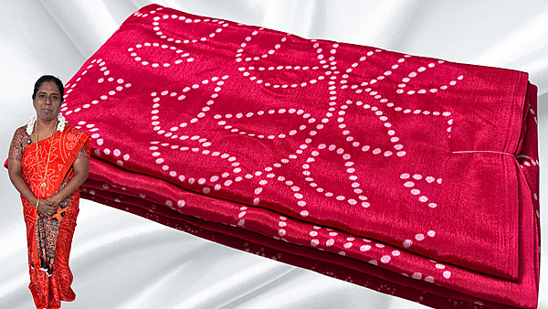 Fini Soft Ajrak Saree - Pink