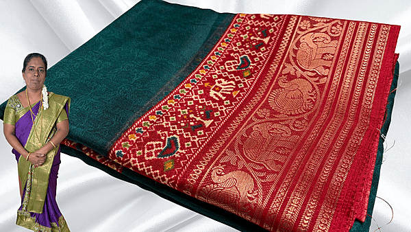 Rising Mysore Soft Silk Saree - Pine Green