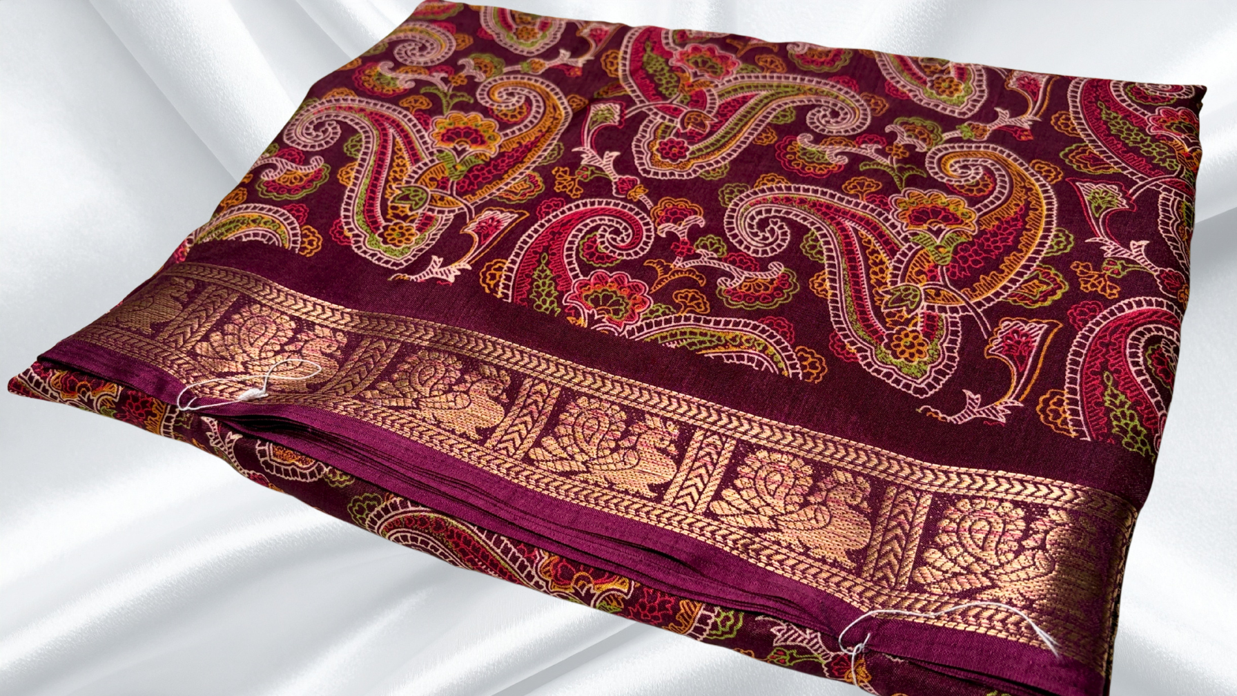 Aarvi Binny Silk Peacock Jari Saree - Dark Plum