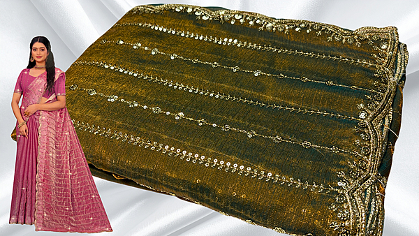 PVR Space Silk Designer Saree - Leaf Green